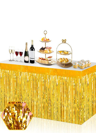 SoNice Metallic Gold Table Skirt 14ft