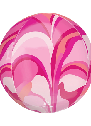 16in Anagram Pink Macro Marble Orbz Balloon - Joker Party Supply