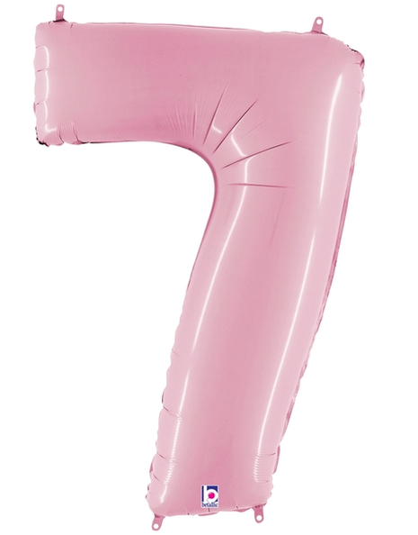 34in Betallic Pastel Pink Number 7 Megaloons - Joker Party Supply