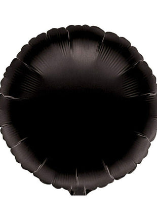 Globo redondo negro con anagrama de 18 pulgadas