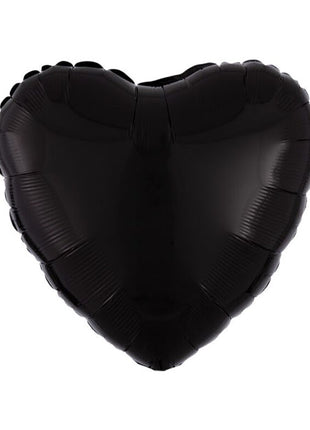 Globo de corazón negro con anagrama de 18 pulgadas