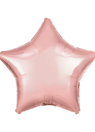Globo de estrella rosa pastel perlado con anagrama de 18 pulgadas