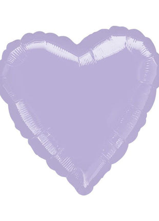 Globo con forma de corazón color lila pastel con anagrama de 18 pulgadas