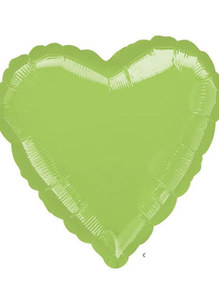 Globo de corazón verde lima con anagrama de 18 pulgadas