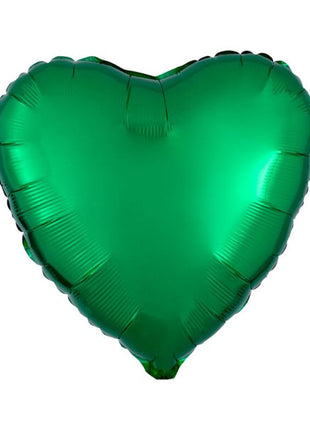 Globo de corazón verde con anagrama de 18 pulgadas