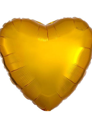Globo de corazón dorado con anagrama de 18 pulgadas