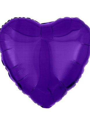 Globo con forma de corazón morado y anagrama de 18 pulgadas