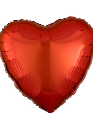 Globo de corazón naranja con anagrama de 18 pulgadas
