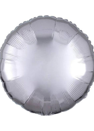 Globo redondo plateado con anagrama de 18 pulgadas