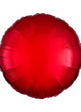 Globo redondo rojo con anagrama de 18 pulgadas