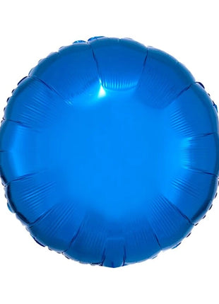 18in Anagram Solid Metallic Blue Circle Balloon