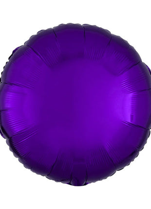 Globo redondo morado con anagrama de 18 pulgadas