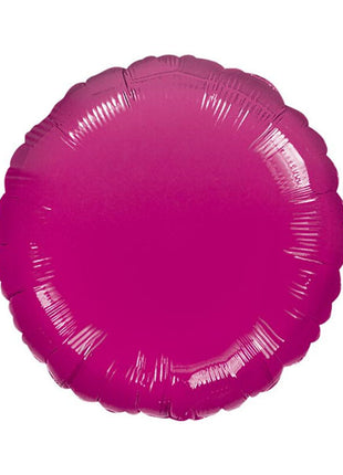 Globo redondo fucsia con anagrama de 18 pulgadas