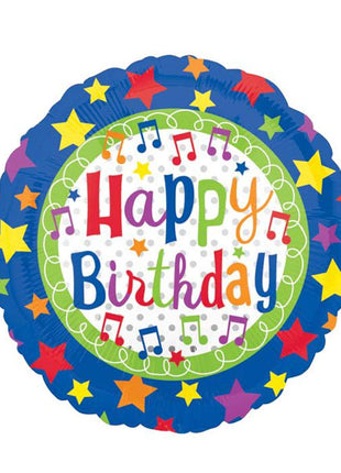 18in ValuePlus Happy Birthday Stars Balloon