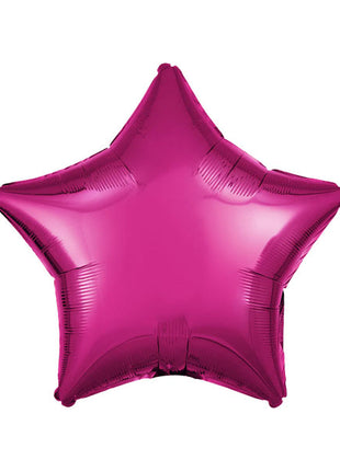 Globo de estrella fucsia con anagrama de 18 pulgadas