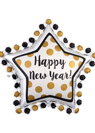 30in Anagram Holographic Happy New Year Star Balloon - Joker Party Supply