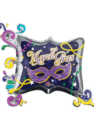 34in Anagram Mardi Gras Frame Balloon - Joker Party Supply