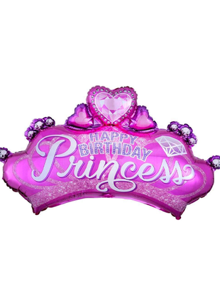 32in Anagram Happy Birthday Princess Crown Balloon - Joker Party Supply