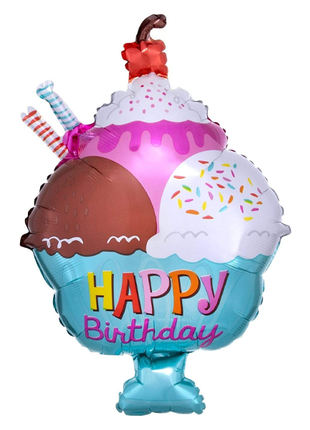 23in Anagram Ice Cream Sundae Happy Birthday Balloon - Joker Party Supply
