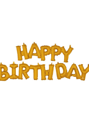 Anagram Air-Filled Gold Happy Brithday Balloon - Joker Party Supply