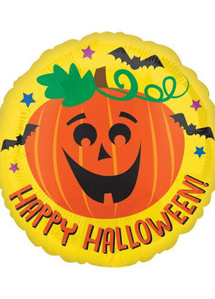 18in Anagram Happy Halloween Pumpkin & Bats Balloon