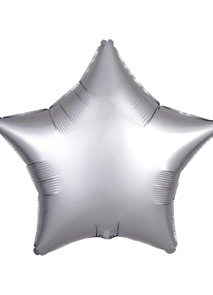Globo de estrella de platino satinado con anagrama de 18 pulgadas