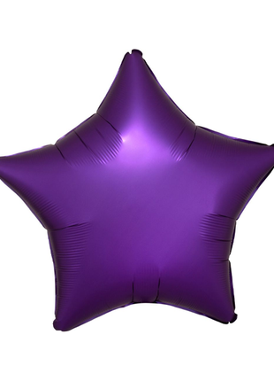 Globo de estrella de satén morado con anagrama de 18 pulgadas
