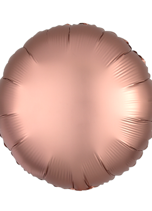 Globo redondo de cobre satinado rosa con anagrama de 18 pulgadas