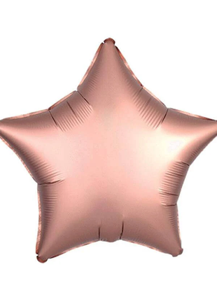 Globo de estrella de cobre rosa satinado con anagrama de 18 pulgadas