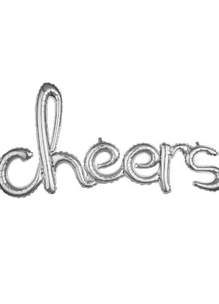 40in Anagram Air-Filled Silver Cheers Phrase Balloon - Joker Party Supply
