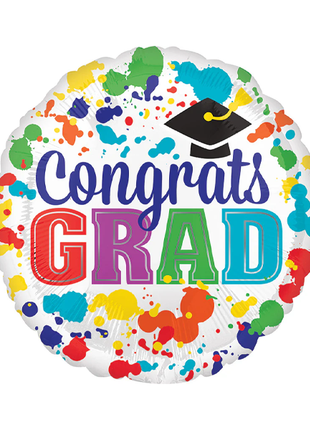 28in Anagram Congrats Grad Paint Splotch Balloon