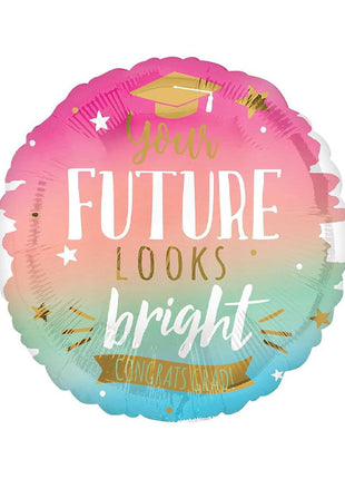 28in Anagram Congrats Grad Future Looks Bright Balloon - Joker Party Supply