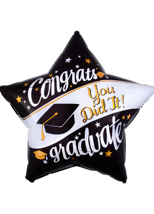 Globo de graduación con anagrama de 28 pulgadas "Felicidades, lo lograste"