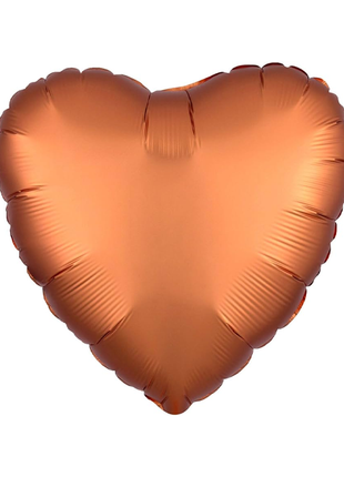 Globo de corazón de satén ámbar con anagrama de 18 pulgadas