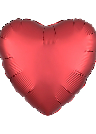 Globo de corazón de sangría satinado con anagrama de 18 pulgadas