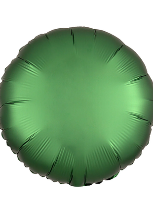 Globo redondo de satén verde esmeralda con anagrama de 18 pulgadas