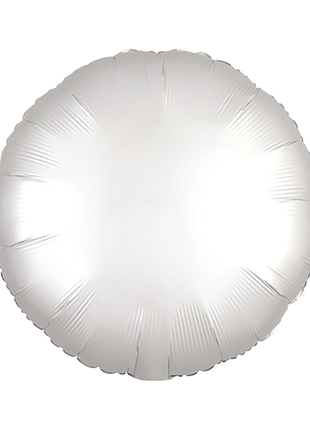 Globo redondo de satén blanco con anagrama de 18 pulgadas