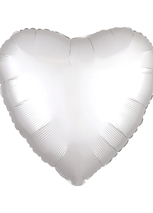 Globo de corazón blanco satinado con anagrama de 18 pulgadas