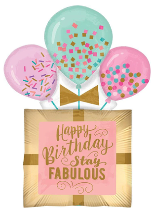 32in Anagram Fabulous Bday Gift Balloon - Joker Party Supply