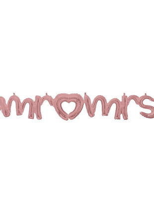 59in Anagram Air-Filled Rose Gold Mr♡Mrs Balloon - Joker Party Supply