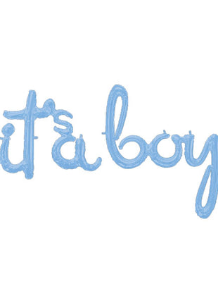 Anagram Air-Filled Script Baby Blue It's A Baby Balloon - Joker Party Supply