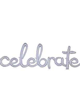59in Anagram Air-Filled Silver Celebrate Phrase Balloon - Joker Party Supply
