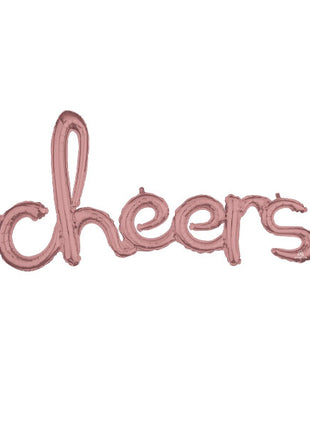 40in Anagram Air-Filled Rose Gold Cheers Phrase Balloon - Joker Party Supply