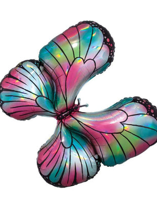 30in Anagram Teal Pink Butterfly Balloon - Joker Party Supply