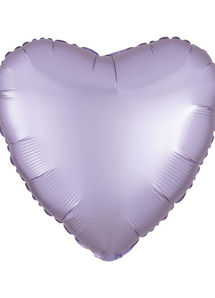 Globo de corazón de satén lila pastel con anagrama de 18 pulgadas