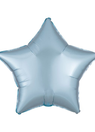 Globo de estrella de satén azul pastel con anagrama de 18 pulgadas