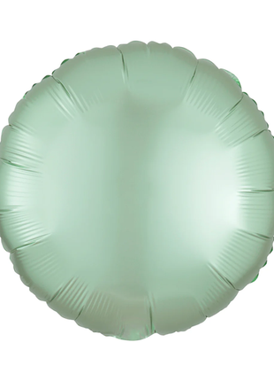Globo redondo de satén verde menta con anagrama de 18 pulgadas
