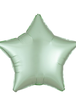 Globo de estrella verde menta satinado con anagrama de 18 pulgadas