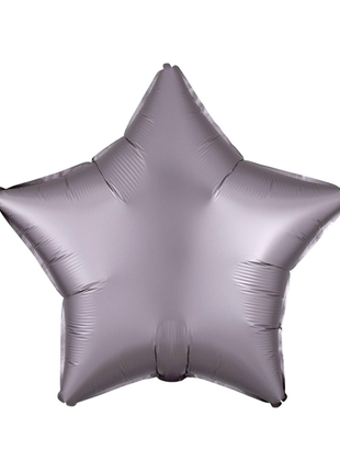 Globo de estrella de satén gris con anagrama de 18 pulgadas