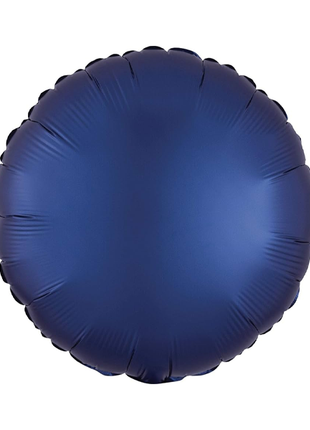 Globo redondo de satén azul marino con anagrama de 18 pulgadas